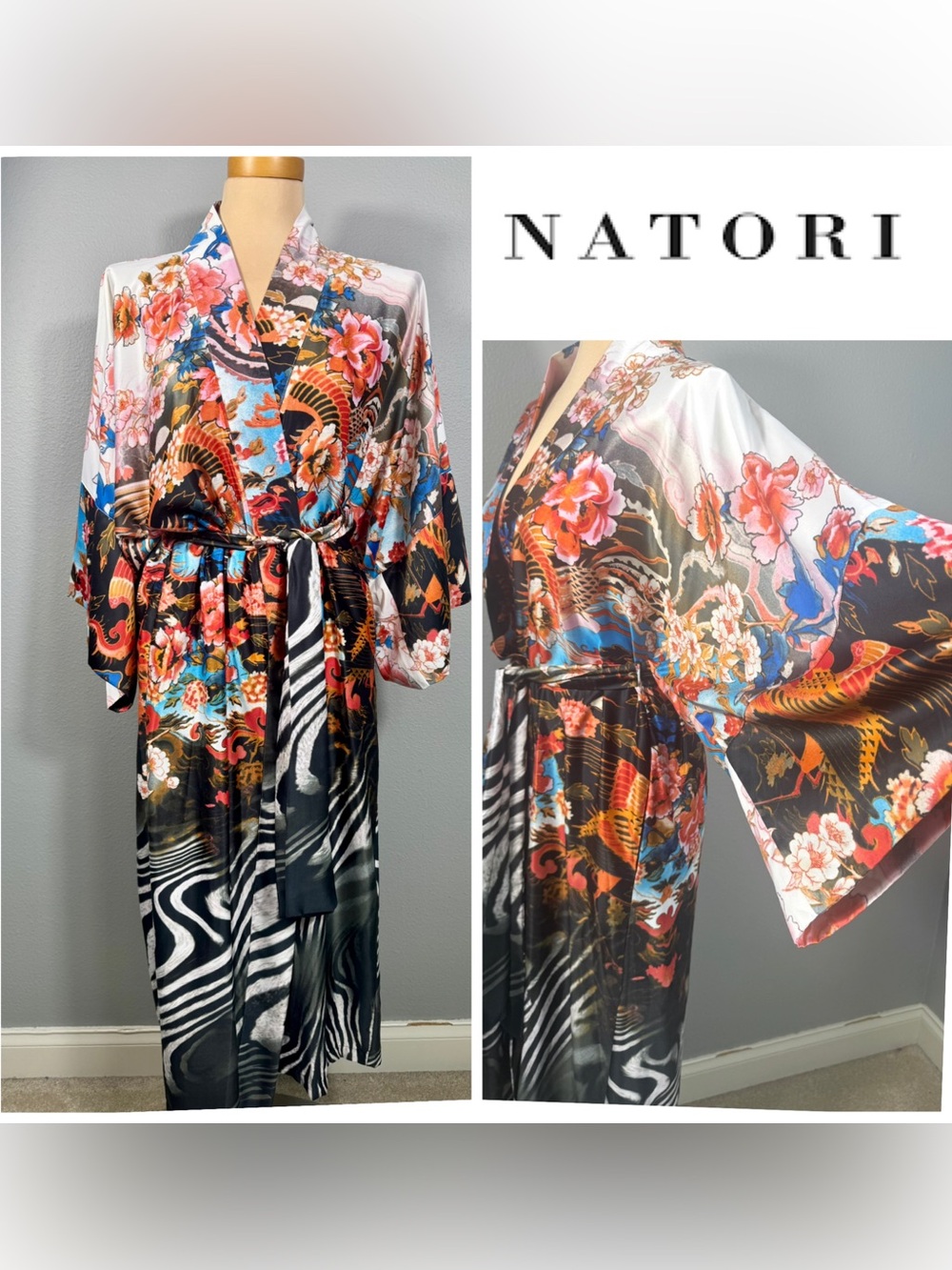 Natori XIANADO Satin Kimono Full Length Robe